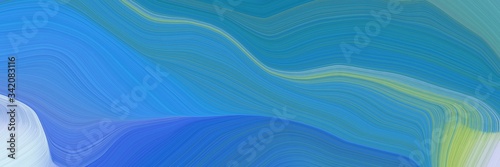 dynamic elegant graphic. modern soft curvy waves background design with steel blue, pastel blue and cadet blue color © Eigens