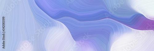 landscape orientation graphic with waves. modern curvy waves background design with light steel blue, light pastel purple and slate blue color © Eigens