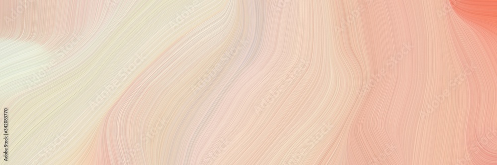modern soft curvy waves background design with baby pink, beige and salmon color