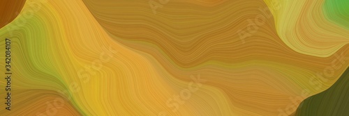 modern waves background design with bronze, dark olive green and dark khaki color