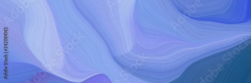 dynamic elegant graphic. modern soft curvy waves background illustration with corn flower blue, teal blue and light steel blue color © Eigens