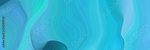 creative elegant graphic with medium turquoise, teal and sky blue color. modern curvy waves background design © Eigens