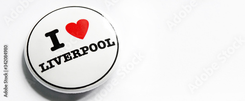 i love Liverpool – brooch with red heart