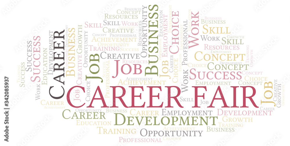 Fototapeta premium Career Fair typography vector word cloud.