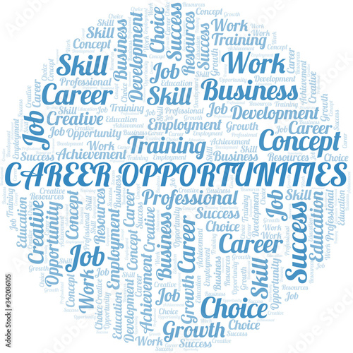 Career Opportunities typography vector word cloud.