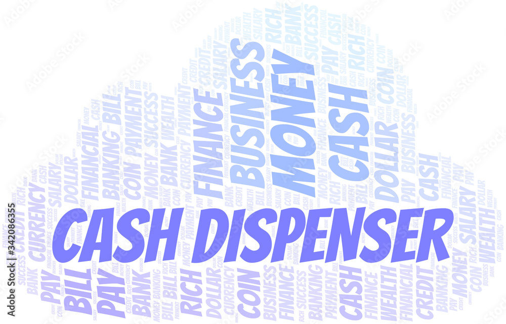Cash Dispenser typography vector word cloud.