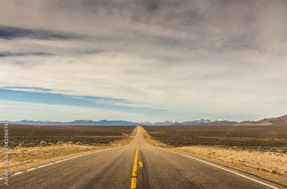 A Lonely Long Road with a Stunning Scenic Landscape View