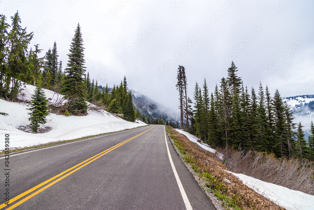 A Lonely Long Road with a Stunning Scenic Landscape View A Lonely Long Road with a Stunning Scenic Landscape View