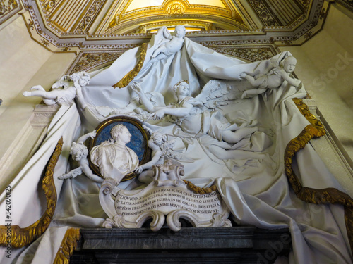 Statue in honor of King Saint Louis of France in the chapel of Saint Ann in the Cathedral of Saint John Lateran, Rome, Italy photo