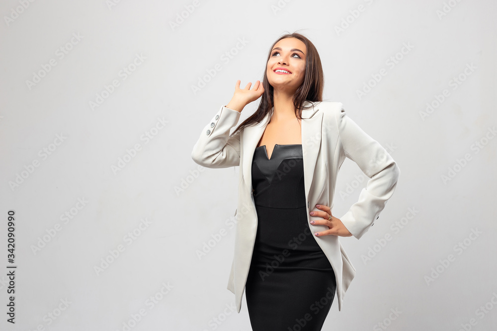 Portrait of young happy smiling businesswoman, isolated on white background Portrait of young happy smiling businesswoman, isolated on white background