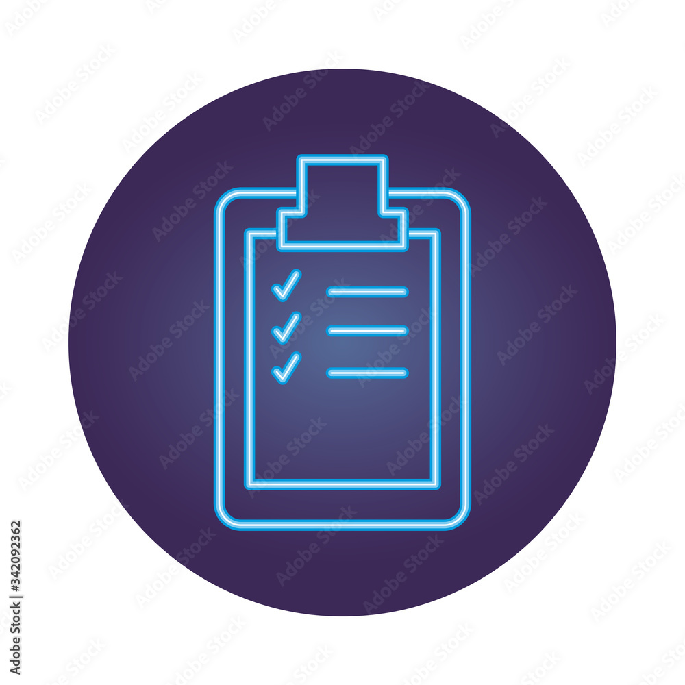 medical check list document neon style icon medical check list document neon style icon