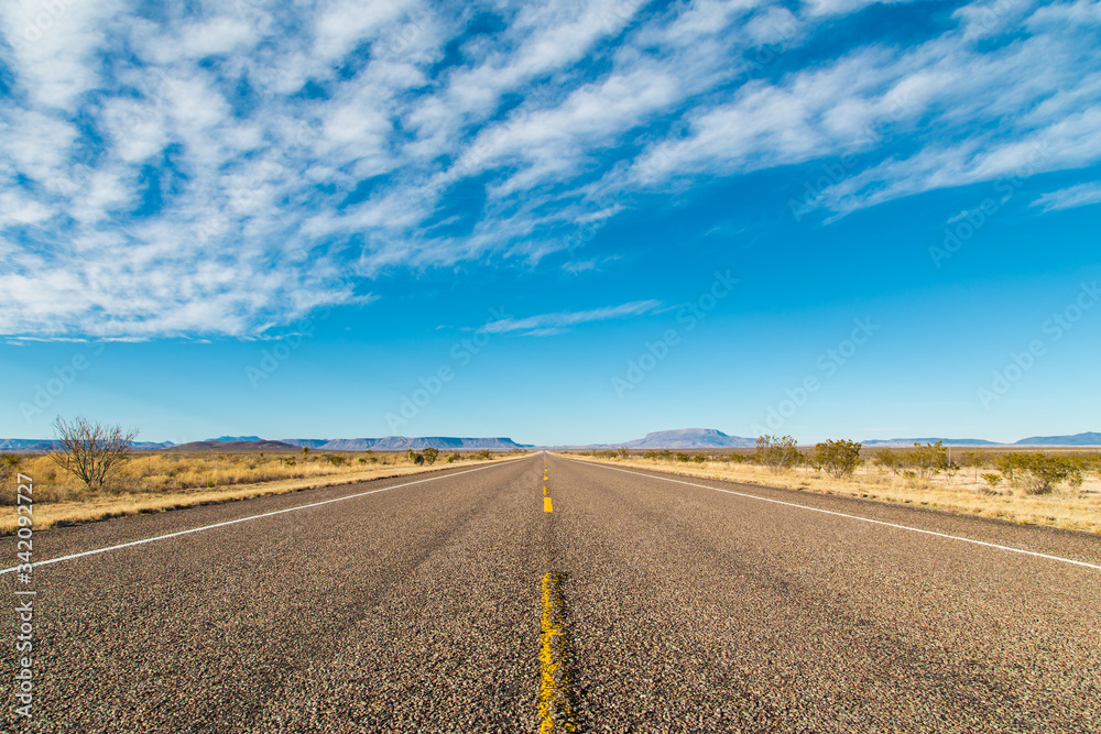 A Lonely Long Road with a Stunning Scenic Landscape View