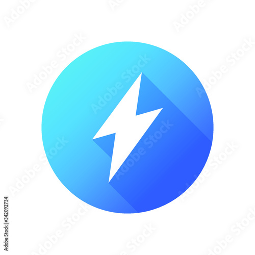 Flash icon. Bolt of lightning vector. Lightning illustration. Streak of lightning sign. Electric bolt flash icon. Lightning design element. Thunder strike logo. Charge flash icon. Thunderbolt