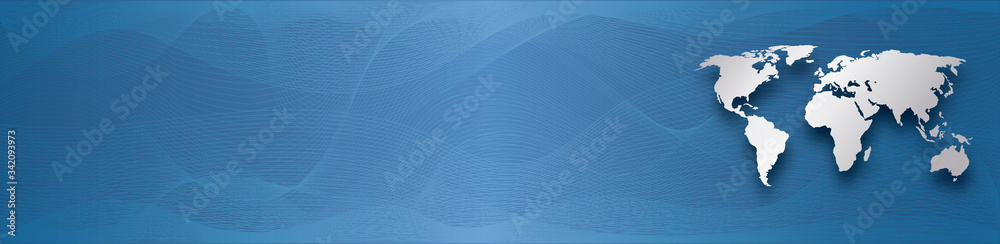 silver world map on blue gradient background with abstract waves lines silver world map on blue gradient background with abstract waves lines