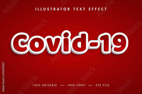 COVID-19 3d Text Effect with Stylistic Effect. 