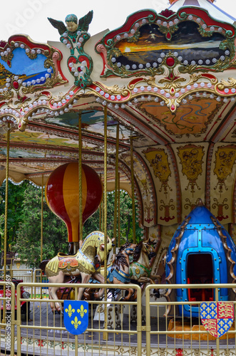 bright children's carousel with colorful decorations