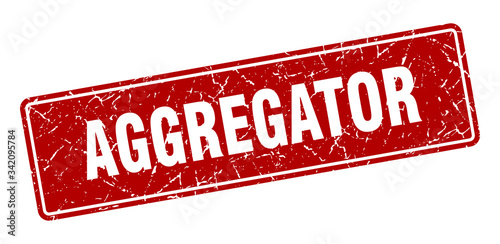 aggregator stamp. aggregator vintage red label. Sign