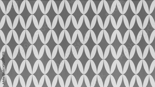 Old gray white vintage shabby oval ellipse rhombus diamond print motif tiles stone concrete cement wall texture background