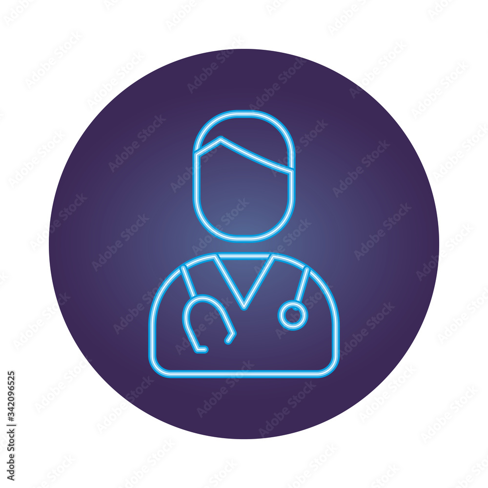 doctor with stethoscope neon style doctor with stethoscope neon style
