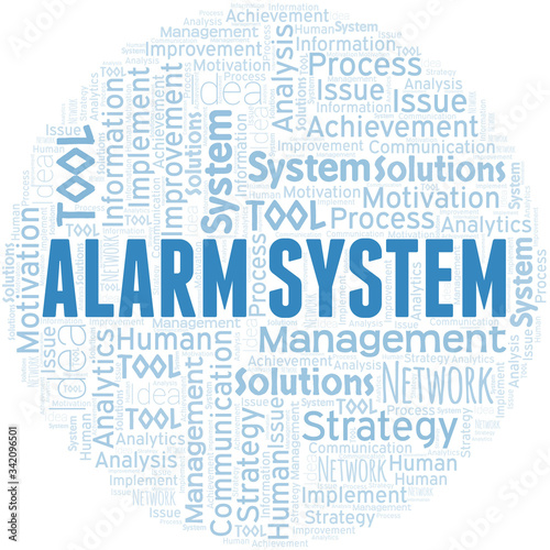 Alarm System typography vector word cloud. © sharafmaksumov