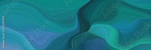 smooth creative elegant graphic with teal, steel blue and very dark blue color. modern soft swirl waves background design