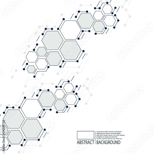 Background hexagon . Medicine, science, technology.