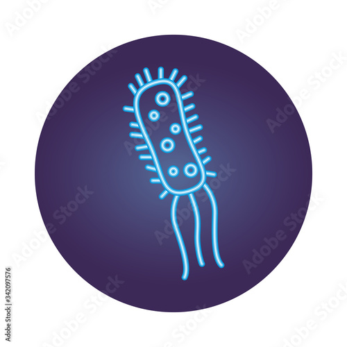 bacterium particle neon style icon