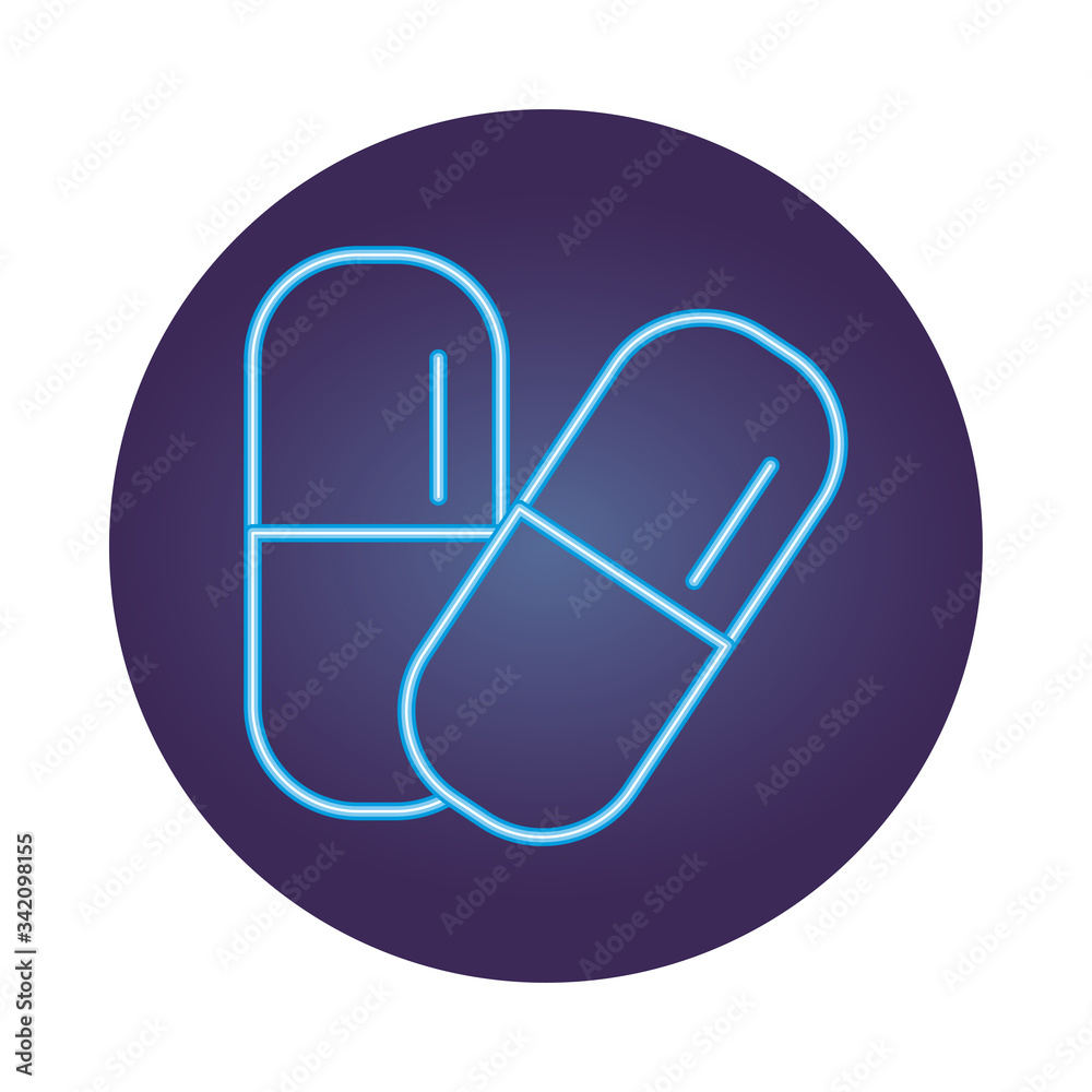 medicine capsules drugs neon style icon medicine capsules drugs neon style icon