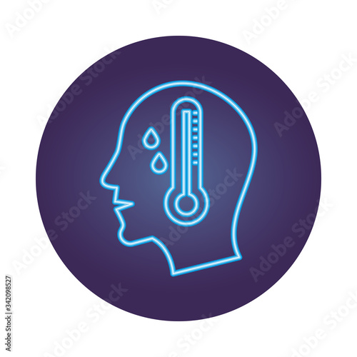 profile with thermometer neon style
