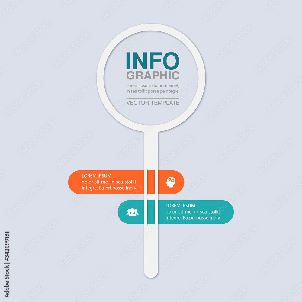 Fototapeta premium Vector iInfographic template for business, presentations, web design, 2 options.