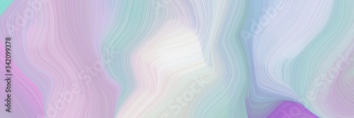 smooth landscape orientation graphic with waves. modern soft swirl waves background illustration with light gray, pastel violet and pastel blue color