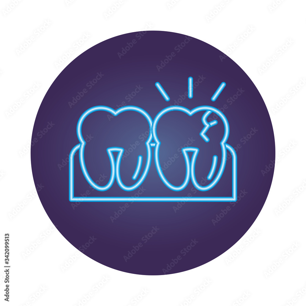 teeth human neon style icon teeth human neon style icon