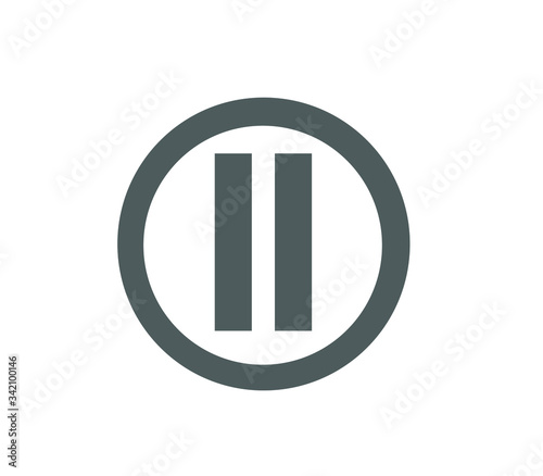 music pause icon isolated on white background, pause button