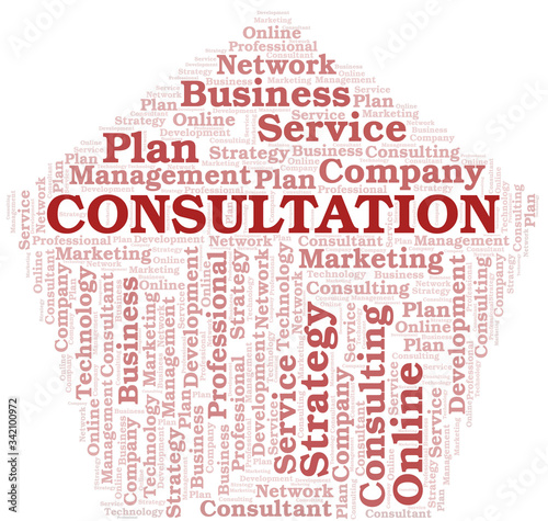 Consultation typography vector word cloud.