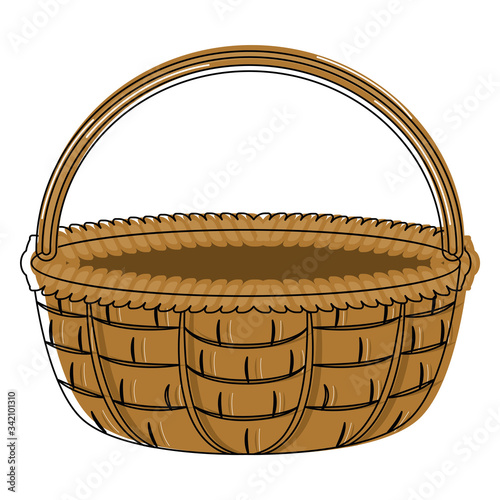 Isolated brown woven basket