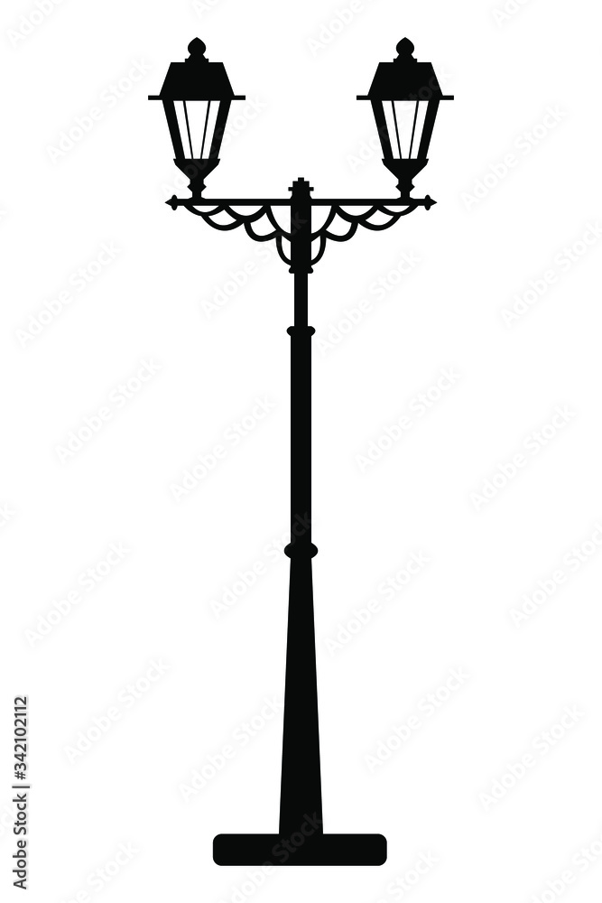 street lamp isolated on white background, vector