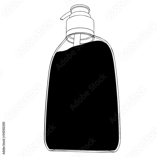 vector bottle with liquid soap disinfector on a white background different views
