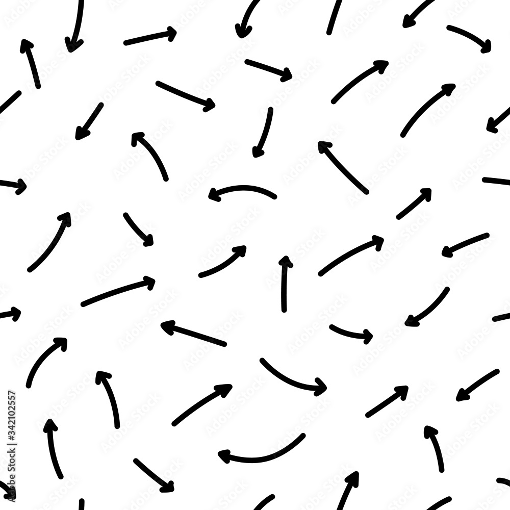 Vector seamless pattern with black arrows on white background Vector seamless pattern with black arrows on white background