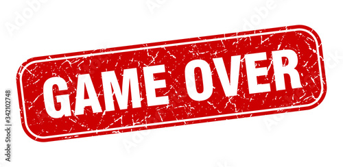 game over stamp. game over square grungy red sign