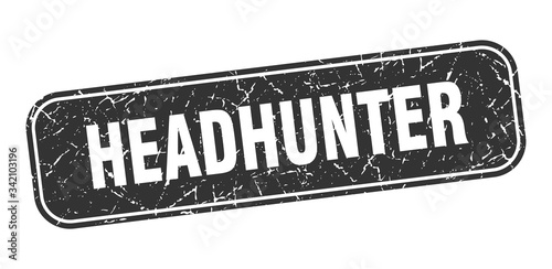 headhunter stamp. headhunter square grungy black sign