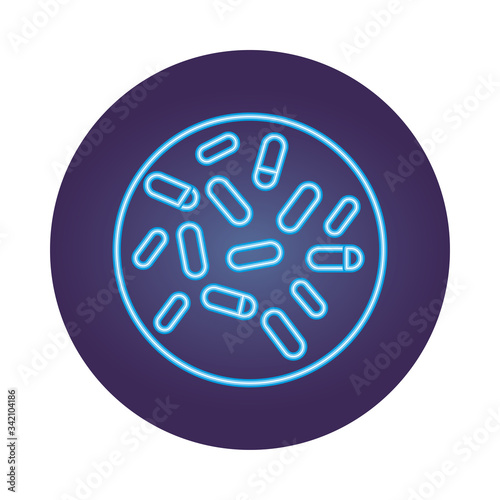 bacteria culture neon style icon