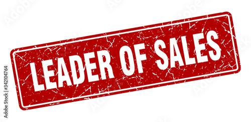 leader of sales stamp. leader of sales vintage red label. Sign