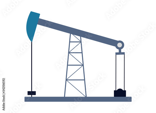 Oil industry pumpjack isolated on white background