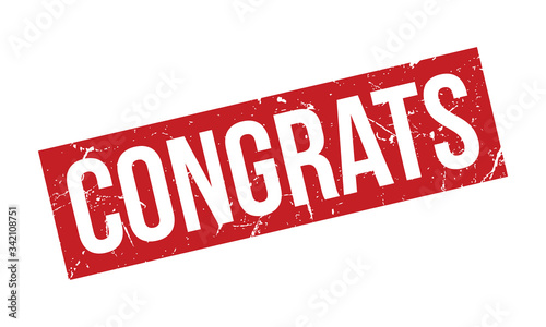 Congrats Rubber Stamp. Red Congrats Rubber Grunge Stamp Seal Vector Illustration - Vector