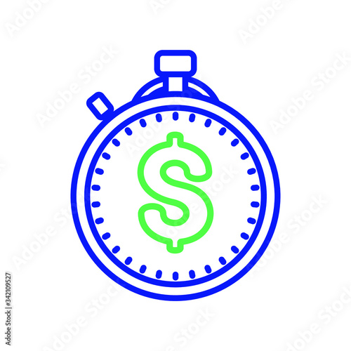 Budget Estimate Icon. Time Is Money Icon. Stopwatch, clock. Fast money transaction concept. financial services, quick loan approval, cash transfer, online payment, delivery