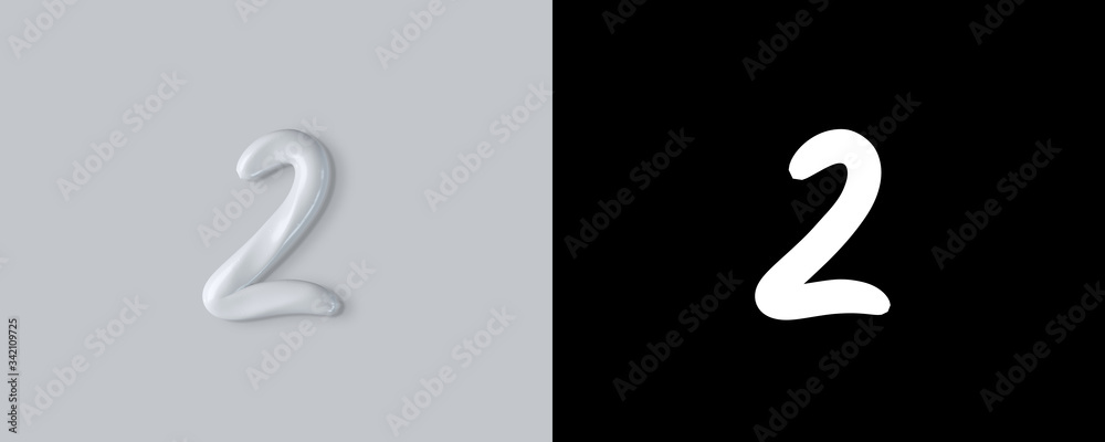 Naklejka premium 3d rendering of Cream alphabet, set of letters