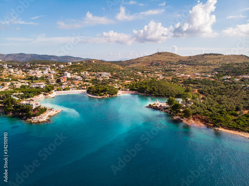 Aerial view of scenic albanian coastline