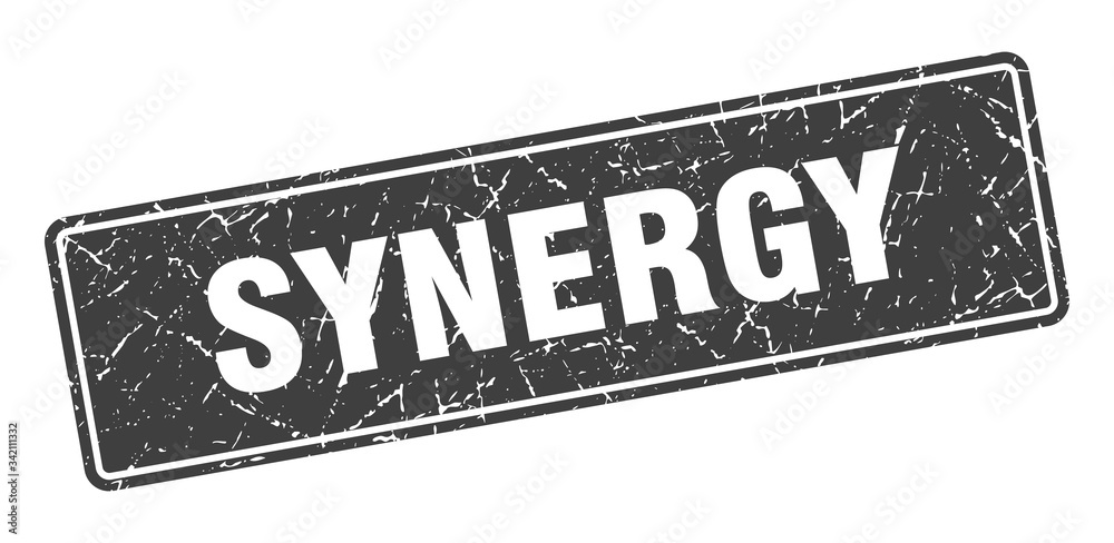 Fototapeta premium synergy stamp. synergy vintage black label. Sign