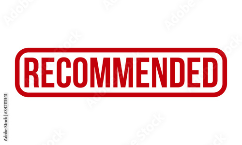 Recommended Rubber Stamp. Red Recommended Rubber Grunge Stamp Seal Vector Illustration - Vector