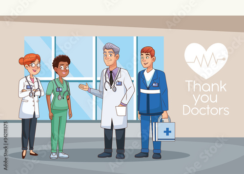 interracial professionals doctors staff avatars characters